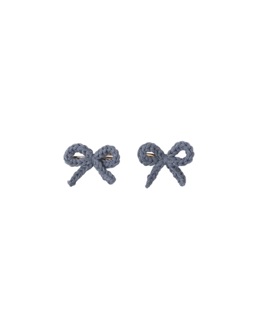 Crochet Bow Clips Marine