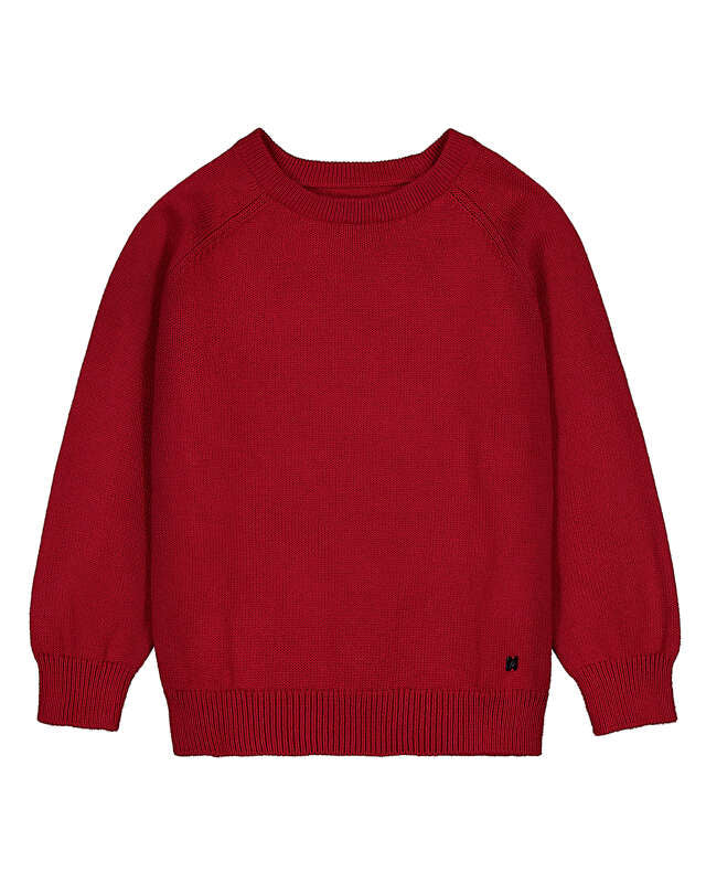 Basic Crew Neck Jumper- Red
