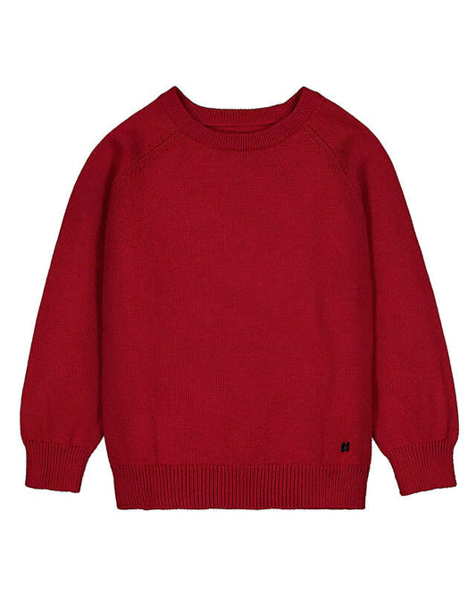 Basic Crew Neck Jumper- Red