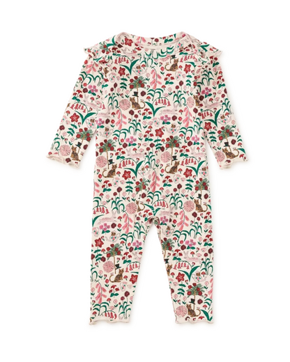 Ruffle Baby Romper- Tea Party Floral