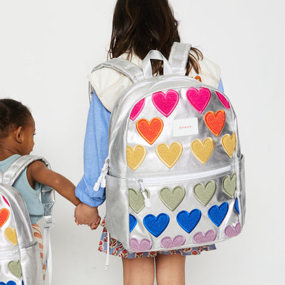 Kane Double Pocket Backpack- Happy Fuzzy Hearts