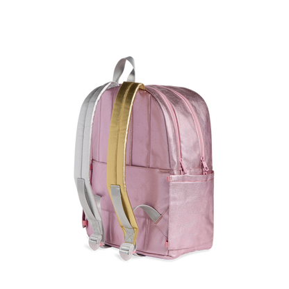 kane Double Pocket Backpack- Pink/Silver