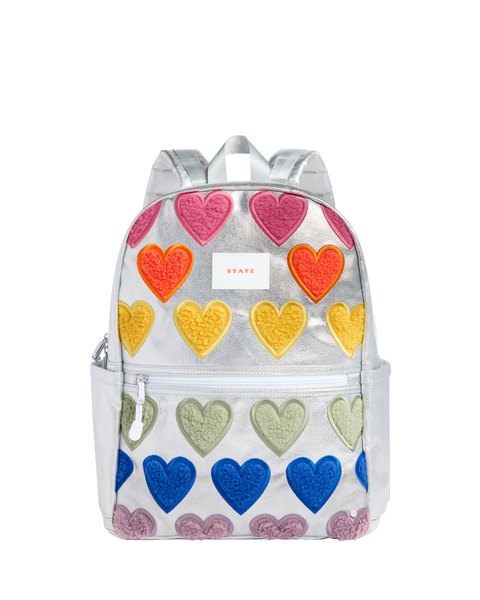 Kane Double Pocket Backpack- Happy Fuzzy Hearts