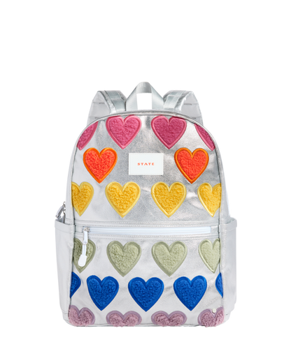 Kane Double Pocket Backpack- Happy Fuzzy Hearts
