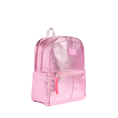 kane Double Pocket Backpack- Pink/Silver