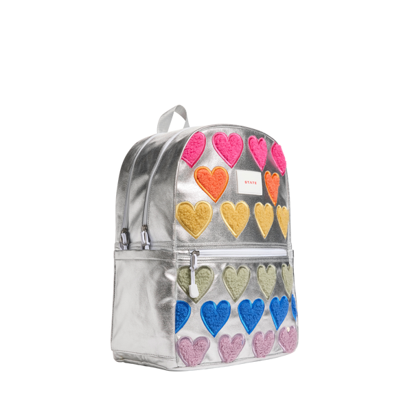 Kane Double Pocket Backpack- Happy Fuzzy Hearts