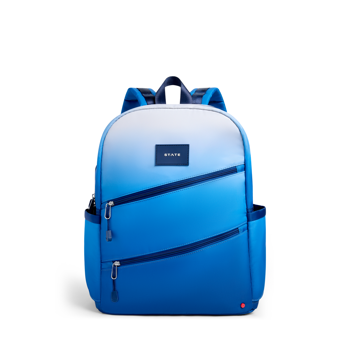 Kane Double Pocket Backpack- Blue Gradient Diagonal Zipper