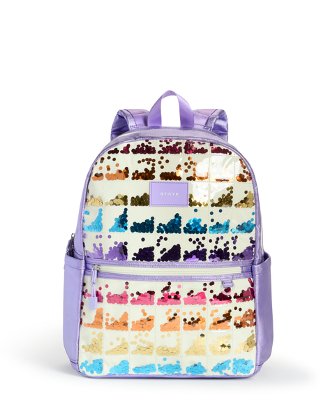 Kane Double Pocket Backpack- Lilac Quilt