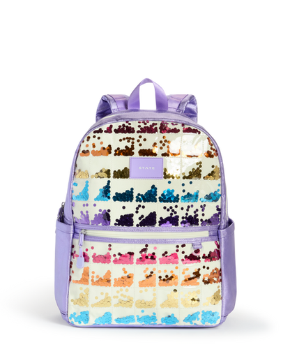 Kane Double Pocket Backpack- Lilac Quilt