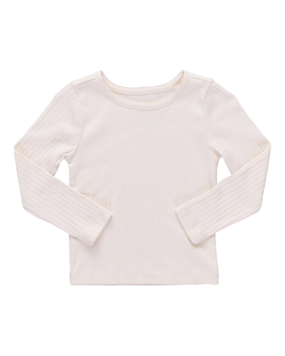 Seesaw Long Sleeve Rib T-shirt- Cream