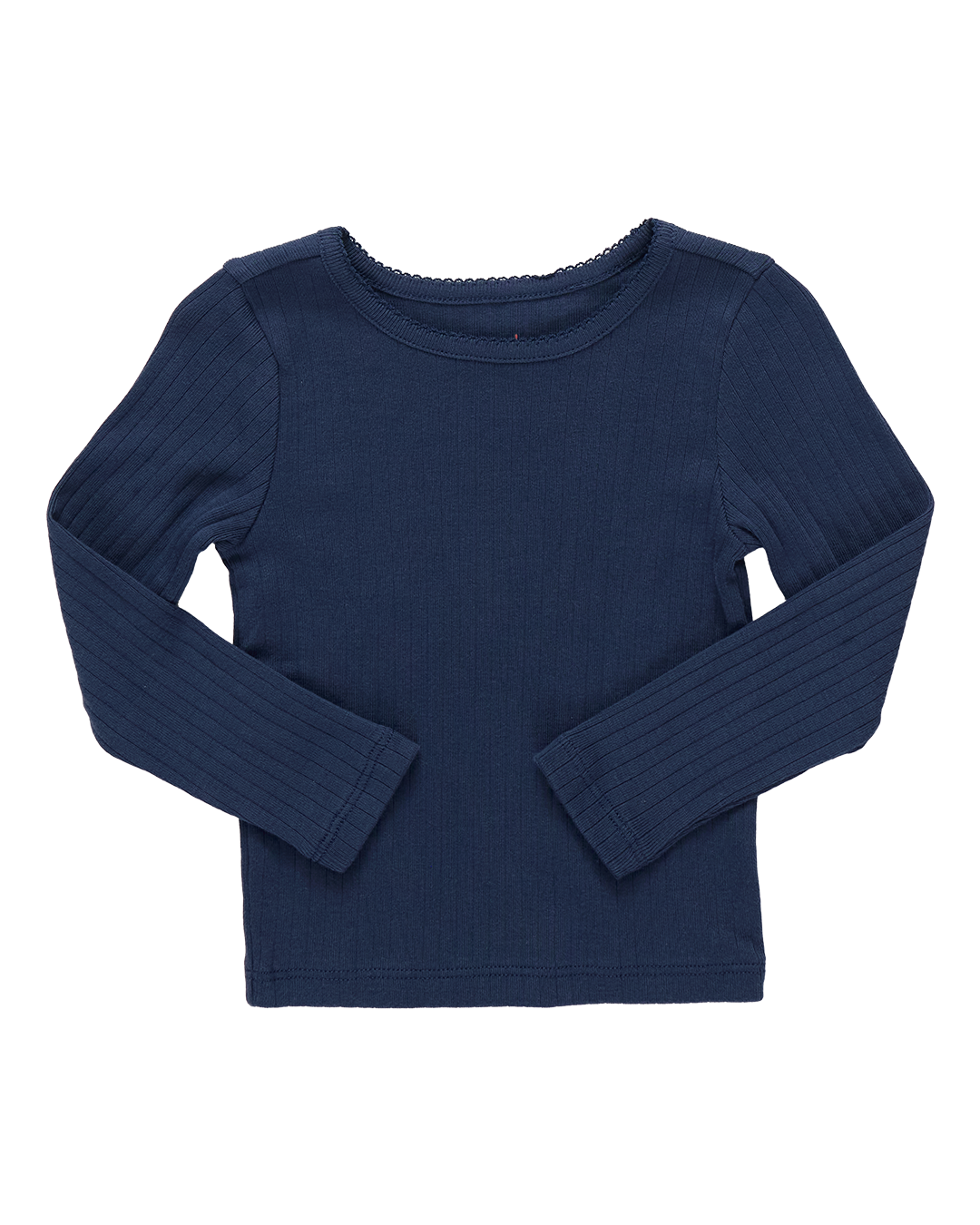 Seesaw Long Sleeve Rib T-Shirt- Navy