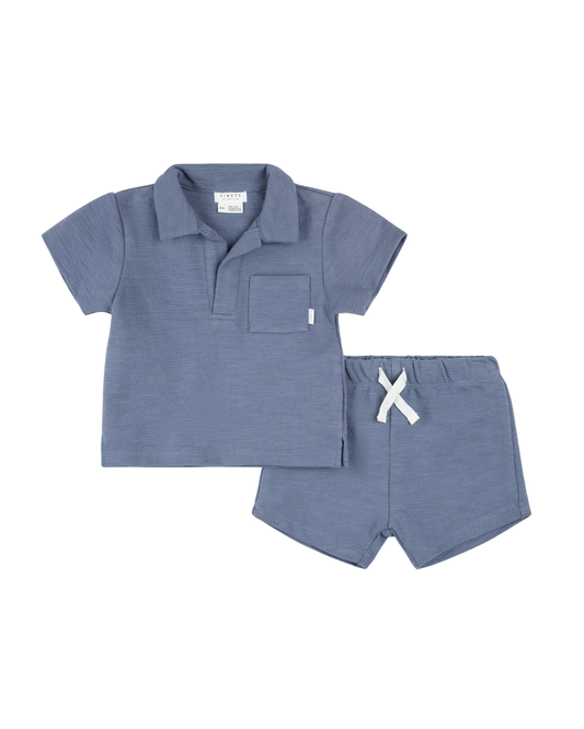 Blue Short Sleeve Top and Short Bottom