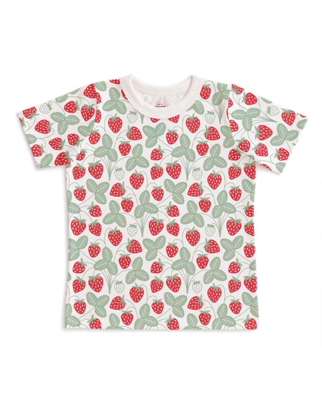 Short-Sleeve Tee- Strawberries Red & Green