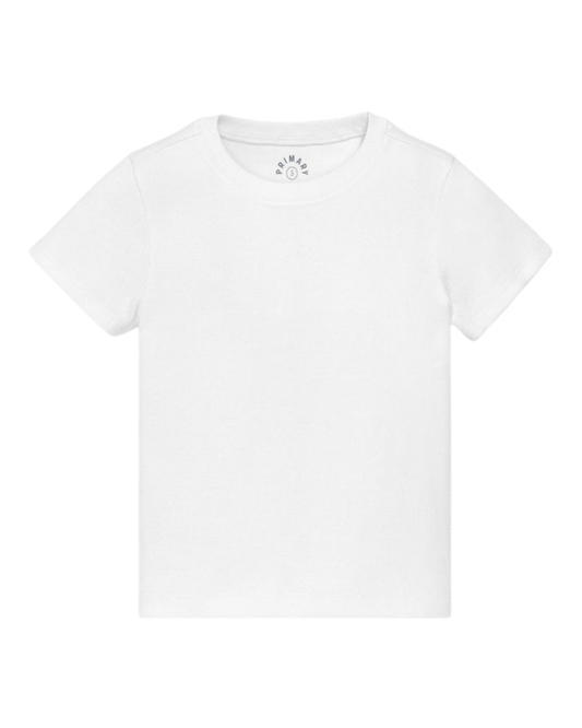 White Ribbed Tee
