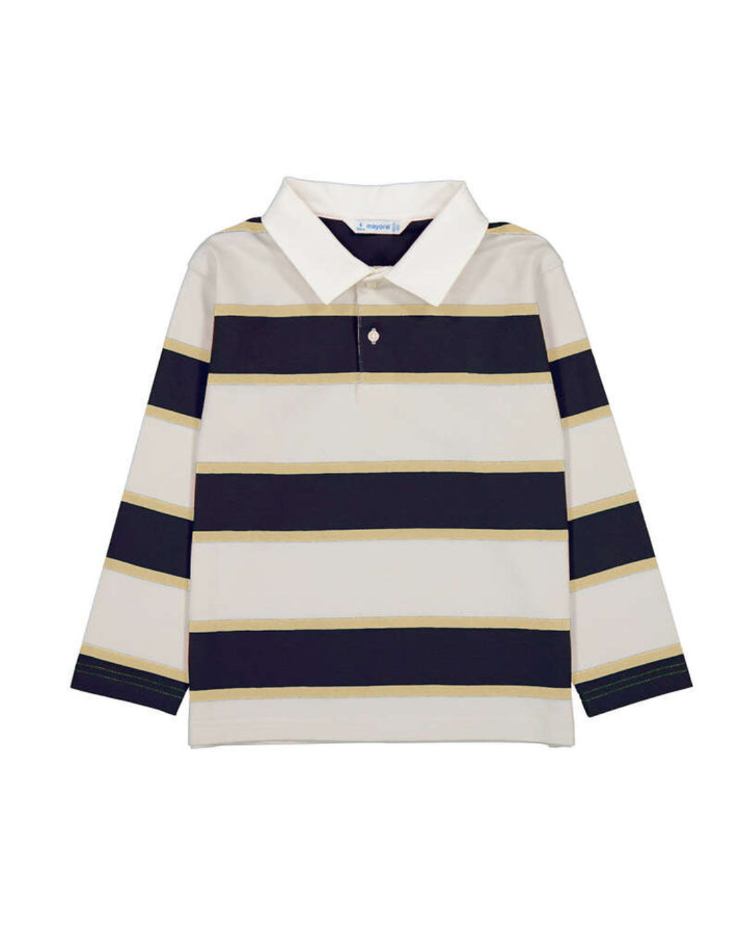 Golden and Navy Long Sleeve Polo
