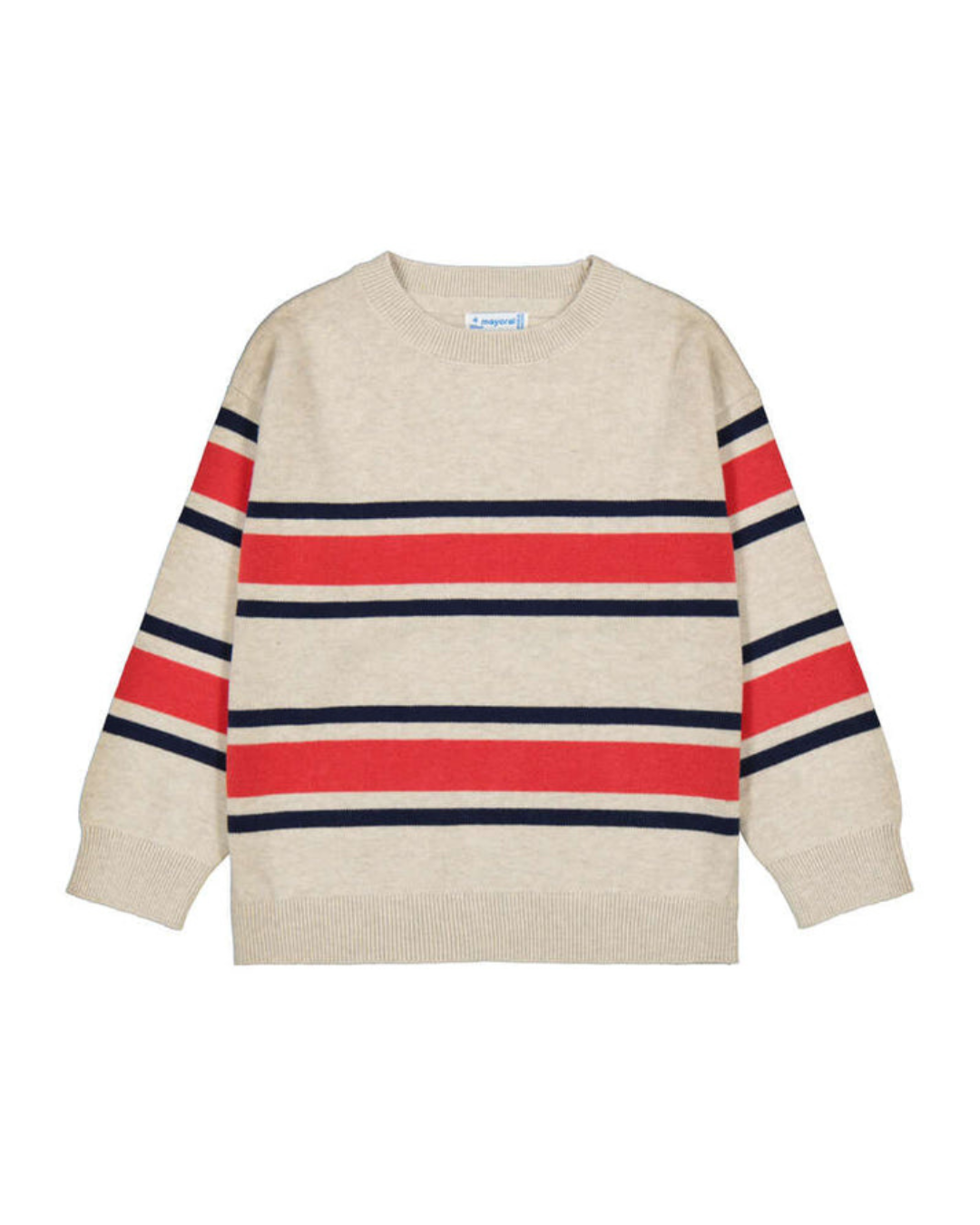 Tomato and Navy Striped Sweater