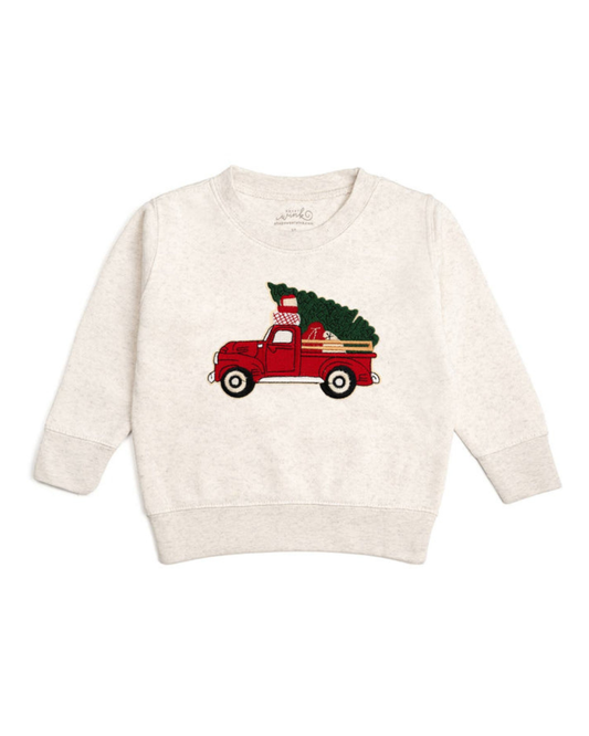 Christmas Truck Patch Sweatshirt