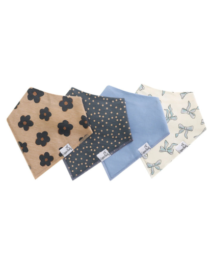 Gemma in Tan Bandana Bib Set (4-Pack)