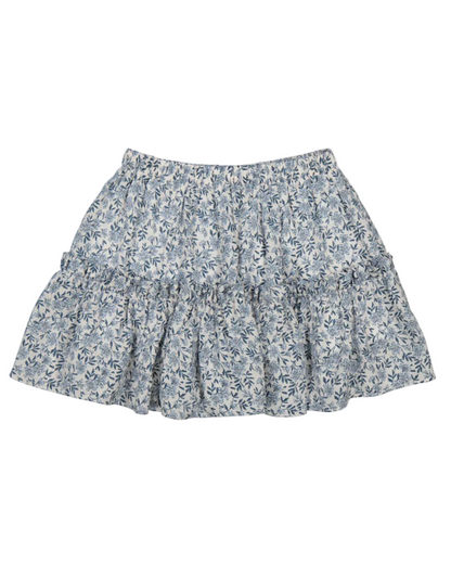 Sky Blue Floral Dobby Skirt