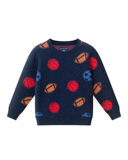 Navy Sports Kids Sweater
