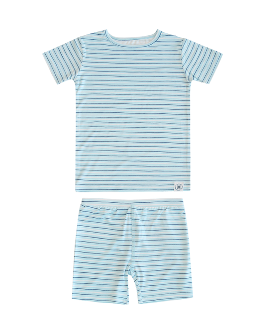 Blue Stripe Short Sleeve and Shorts Pajama