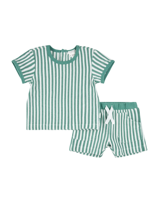 Turquoise Short Sleeve Top and Short Set