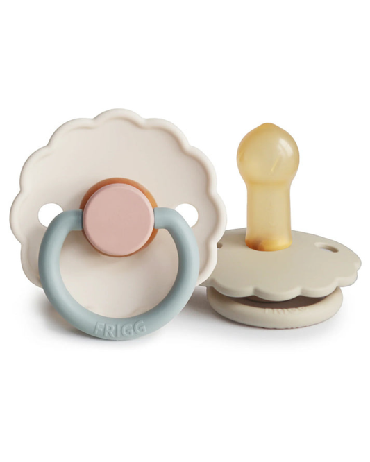 Daisy Natural Rubber Pacifier 2-Pack - Cotton Candy/Sandstone