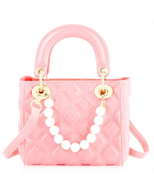 Pearl Ballet Pink Quilted Purse