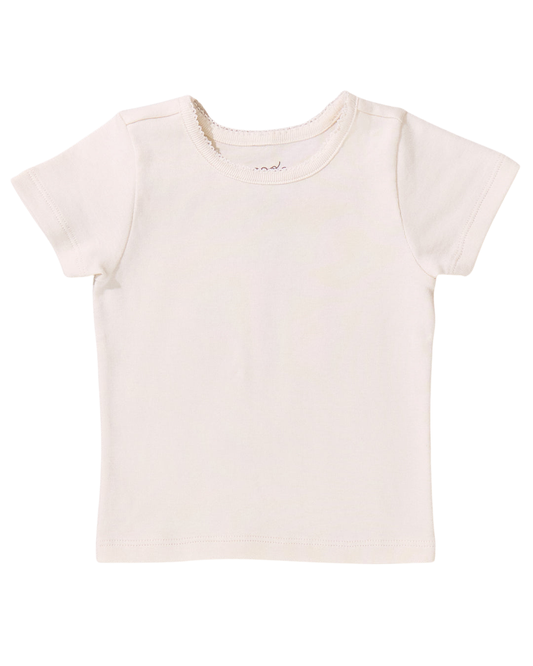 Cream Ribbed Tee Shirt