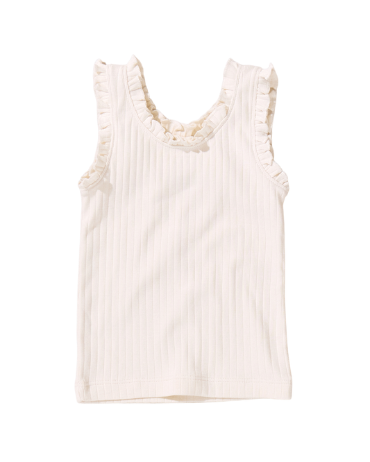 Joy Ruffle Rib Tank Cream