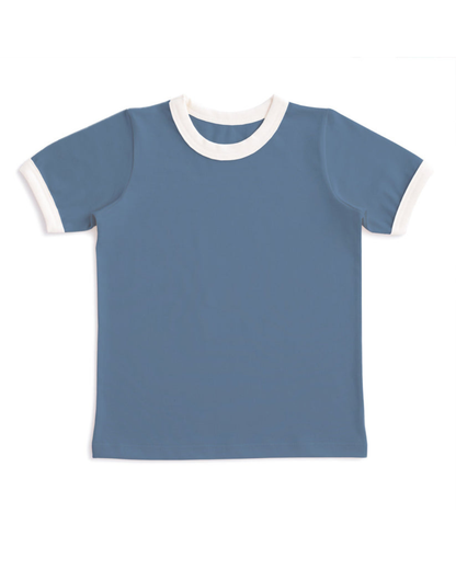 Ringer Tee- Solid Lake Blue