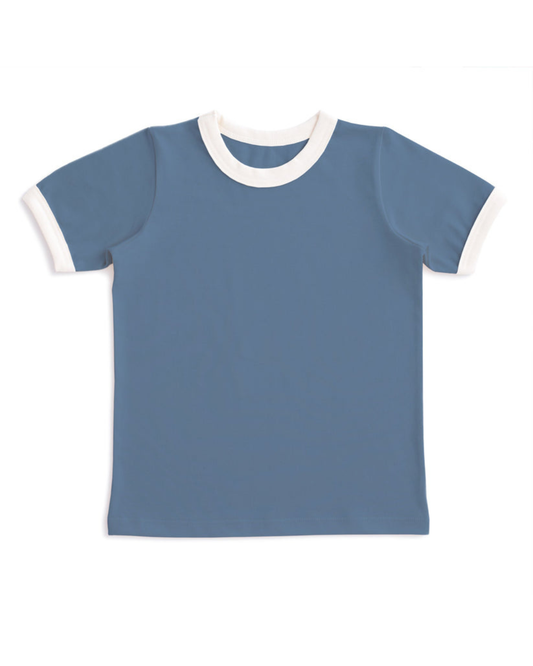 Ringer Tee- Solid Lake Blue