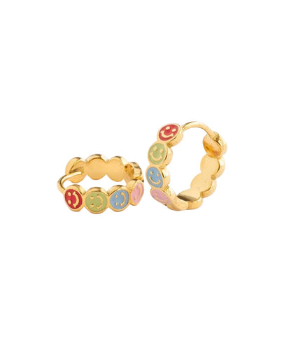 Smiley Face Hoop Earrings