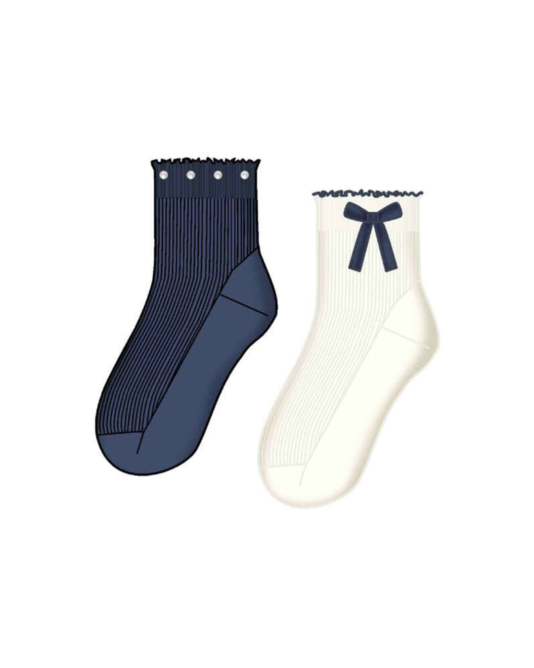 2 Sock Set- Navy