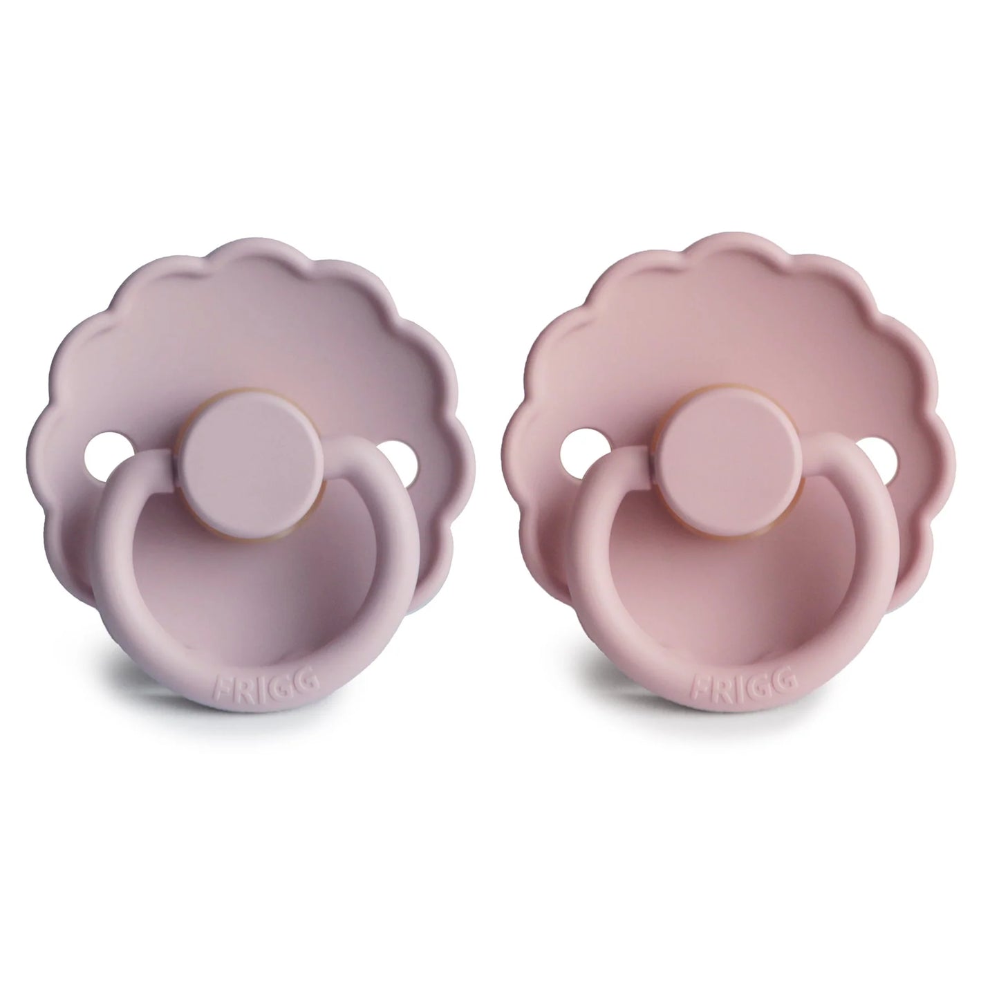 FRIGG Daisy Natural Rubber Pacifier 2-Pack - Baby Pink/Soft Lilac
