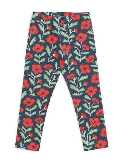Leggings- Poppies Navy
