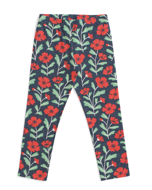 Leggings- Poppies Navy