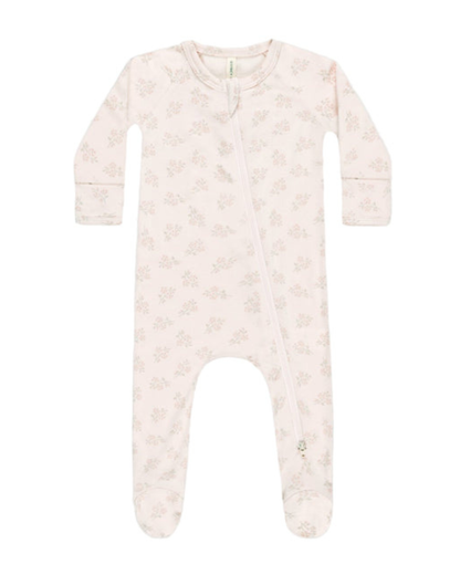 Pink Blossom Modal Zip Footie