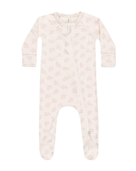 Pink Blossom Modal Zip Footie