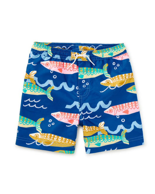 Mid-length Swim Trunks- Sardinas del Mar
