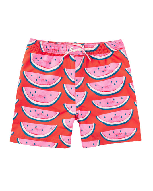 Mid Length Swim Trunks - Watermelon Slices