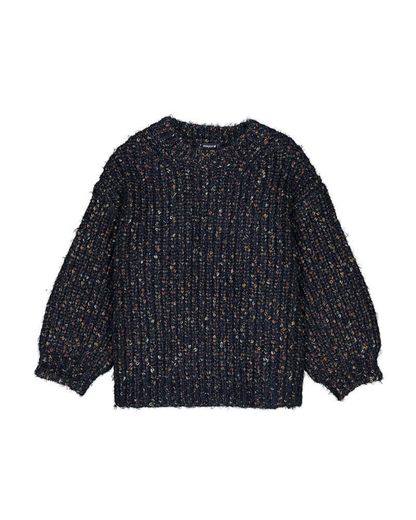 Tweed-knit Sweater- Ink