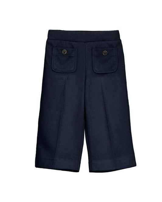 Twill Knit Trousers- Navy