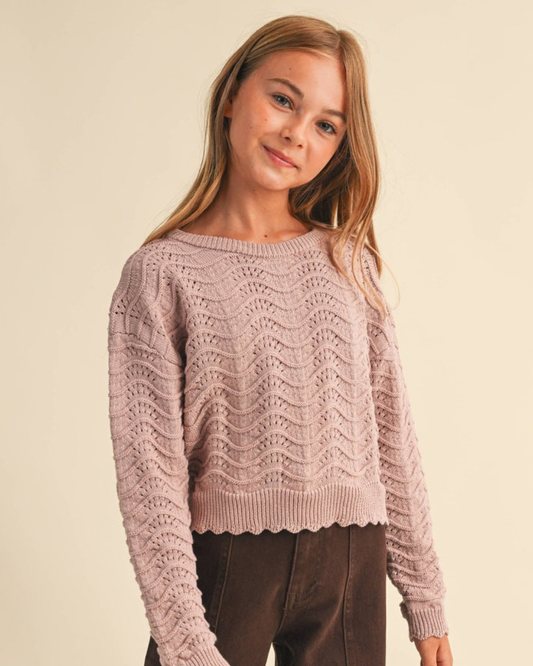 Wavy Knit Pull Over