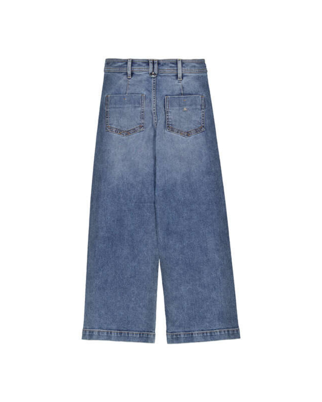 Wide Leg Denim Pants - Medium Wash
