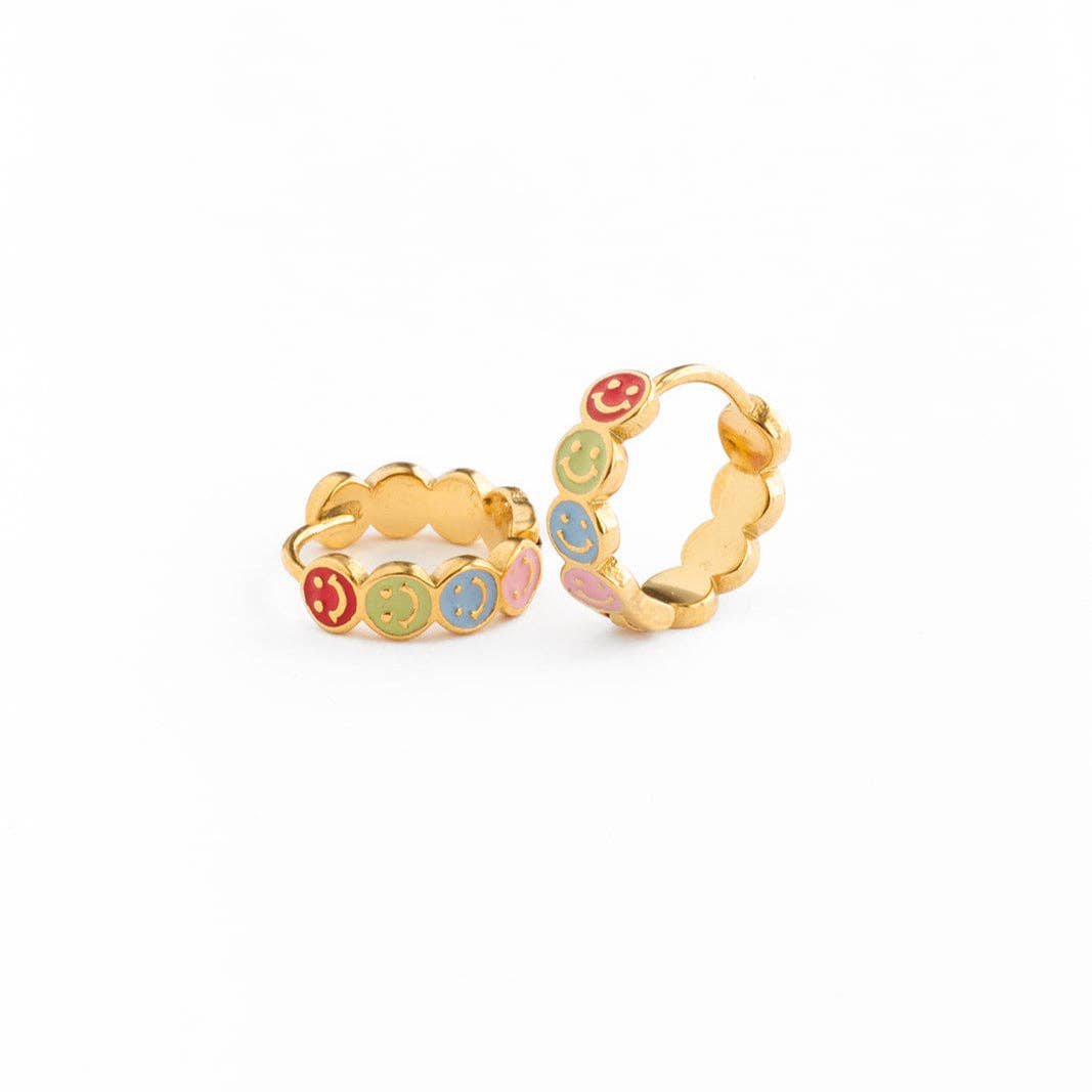 Smiley Face Hoop Earrings