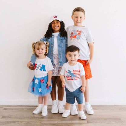 Silver Glitter Star Clip Set - Fourth of July - Kids Hair