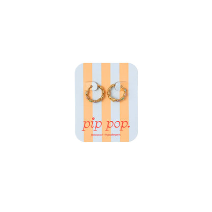Rainbow Enamel Hoop Earrings - Hypoallergenic