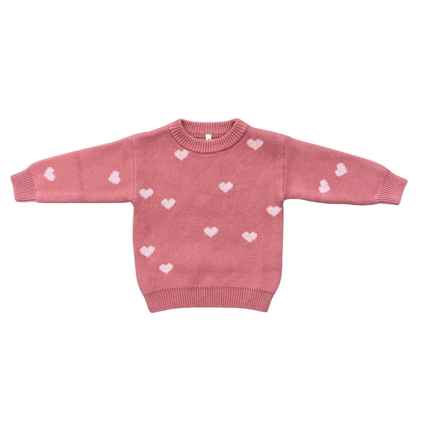 Pink Hearts Knit Sweater