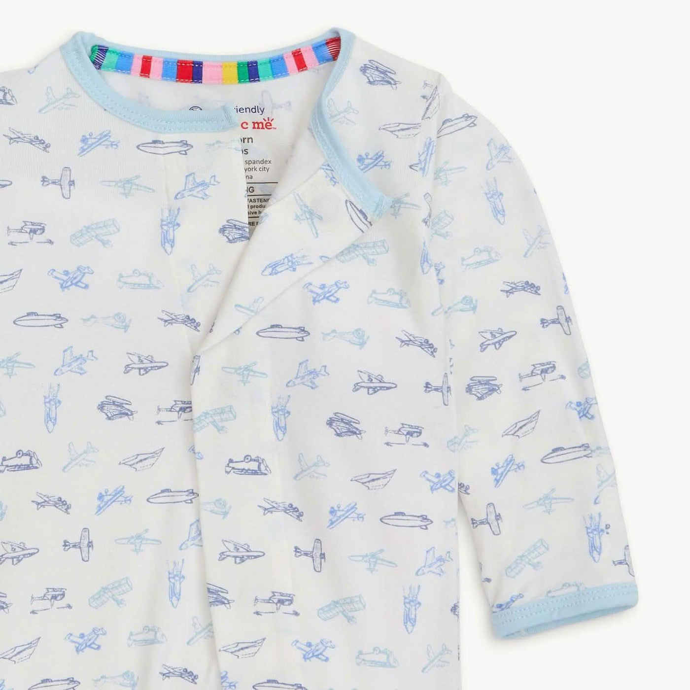 Airplanes Organic Cotton Pointelle Footie